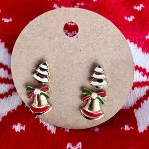 Christmas Tree Bell Holiday Earrings